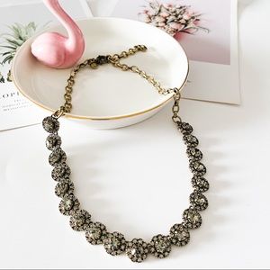 J. Crew Dainty Crystal Statement Necklace Black